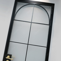 Portes françaises en aluminium et verre, demi-lune, à double battant, avec arche supérieure, pour salon, chambre, salle de bain, cuisine, entrée