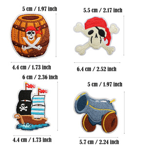 Patchs en tissu brodés thermocollants motif Ancre de bateau <span class=keywords><strong>pirate</strong></span> pour sacs, sacs à dos et chapeaux - Product Image 2