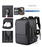 Sac de voyage extensible anti-rides avec compartiment à chaussures et port USB pour homme, idéal pour le bureau, les trajets quotidiens et les affaires, sac à dos décontracté