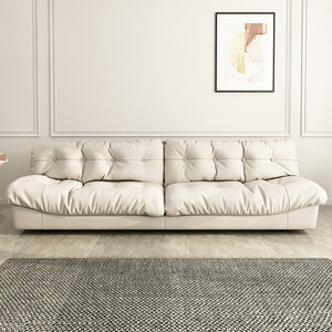 Cloud <b>Sofa</b> Italian Minimalist Frosted Tech Fabric Down Filled Fabric <b>Sofa</b> For <b>Small</b> Apartment Living Room - Product Image 3