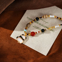 Collier TANGPEI en alliage et résine avec pendentif panda multicolore perlé, bijoux de mode
