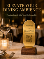 Support de numéro de table en acier avec code QR et menu, finition anodisée, forme personnalisée pour restaurants et cafés, matériau de qualité alimentaire