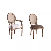 Chaise de salle à manger moderne en bois massif avec revêtement en cuir, dossier de style français, pour bar et restaurant, mobilier de maison, fauteuil en chêne