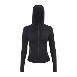 Ropa <span class=keywords><strong>DE</strong></span> TRABAJO Chaquetas Chaqueta <span class=keywords><strong>de</strong></span> yoga con capucha deportiva con cremallera delgada para mujer para correr y hacer ejercicio <span class=keywords><strong>de</strong></span> talla grande Tops para damas - Product Image 1