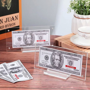 Tùy Chỉnh Acrylic Từ Giấy Tiền Hiển Thị Khung Tiền Tệ Hiển Thị Chủ Hóa Đơn Hiển Thị Đứng Tiền Bộ Sưu Tập Acrylic Khối - Product Image 6
