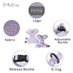 Personalisierte klassische Hundeweste in Wunschfarbe mit individuellem LOGO, verstellbares Haustierhalsband- und Leinen-Set, passend zu Kotbeutel und Fliege - Product Image 2