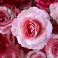 Panel Dinding Bunga Mawar Pink 3D 5D Gradasi Buatan 8x8 untuk Dekorasi Latar Belakang Pesta Pernikahan Grosir