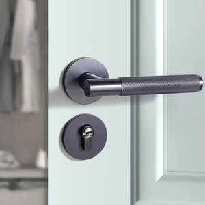 Amerikanischer Designstil Luxuriöse Schwarz-Gold-Graue Moderne Innentür Schwerlast-Aluminium-Türgriffe Türhebel mit Schloss - Product Image 1