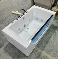 Baignoire de massage de luxe carrée en acrylique pour hôtel, bain à remous à température constante pour intérieur