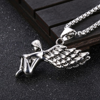 Collier délicat vintage avec pendentif aile d'ange féerique mythologique, nouvelle mode 2025, bijoux en acier inoxydable