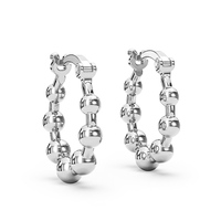 Boucles d'oreilles créoles Gemnel tendance personnalisées en argent 925 plaqué rhodium et or, avec perles rondes, accessoires de mode