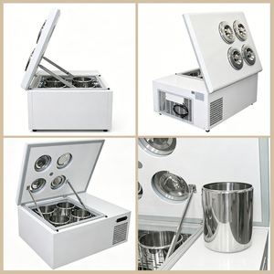 Congelador de helados Food Prep Pozzetti de 4 bandejas, acero inoxidable, termostato mecánico, enfriamiento directo, instalación en mostrador. - Product Image 3