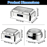 Réchaud alimentaire électrique rectangulaire commercial 9L en acier inoxydable avec commande tactile pour la restauration, les banquets et les hôtels