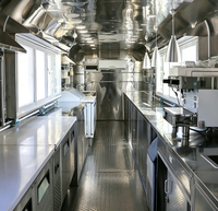 Remorque alimentaire mobile à triple essieu en aluminium avec cuisine commerciale entièrement équipée, résistante à la rouille, pour événements de restauration et de vente