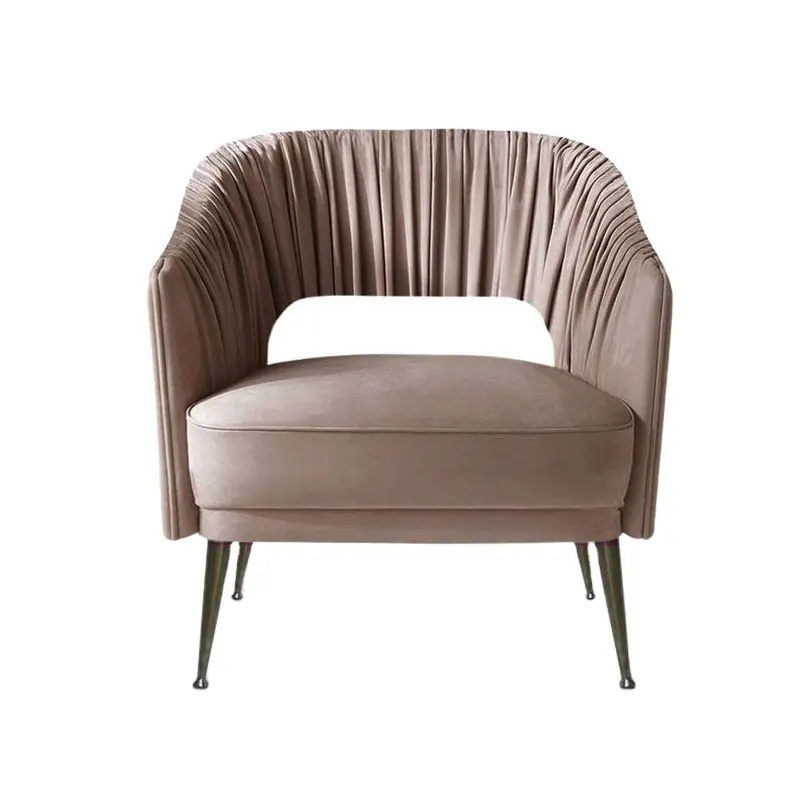 Única pessoa sofá com luz de luxo cortina de metal pé é contratada contemporânea cadeira