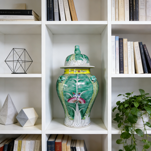 Vase chinois en céramique de porcelaine, motif Bok Choy, peint à la main, pot décoratif pour la pièce, pot à gingembre - Product Image 2