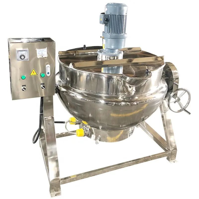 Stainless Steel Electric Heating Planetary Stirring Stew Wok Tilting Gas Heated Jacketed Pot Steam Jacket Kettle Machine