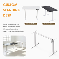 Bureau assis-debout électrique à moteur unique avec plateau assemblé, capacité de charge de 70 kg et hauteur réglable de 695 à 1135 mm, certifié CE CB