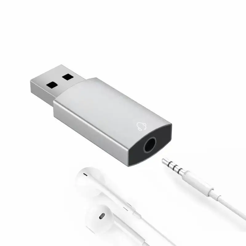 Alüminyum alaşım 2in1 USB harici ses kartı USBTo 3.5mm Jac k ses mikrofon kulaklık adaptörü için P C dizüstü ses kartı