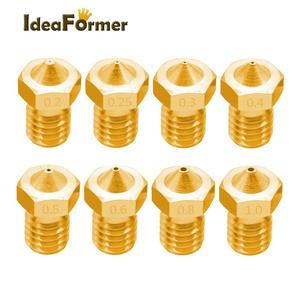 Piezas de impresora 3D V5 <span class=keywords><strong>V6</strong></span> 0,2/0,25/0,3/0,4/0,5/0,6/0,8/1,0/1,75mm M6 <span class=keywords><strong>boquilla</strong></span> de latón roscada para cabezal de impresión <span class=keywords><strong>E3D</strong></span> <span class=keywords><strong>V6</strong></span> filamento de 3,0mm/mm - Product Image 3