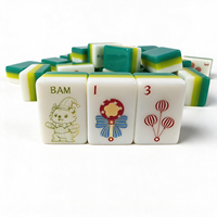 Jeu de Mahjong américain en acrylique motif dessin animé de cirque, 3 couches, tuiles personnalisées en acrylique, disponible et prêt à être expédié