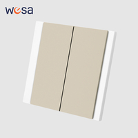 Interruptores y Enchufes de Pared WESA Ultrafinos con Botón Pulsador EU 1/2/3 Vías, Enchufe de Alimentación de 1 Vía, Combinación Libre, Diseño Moderno de Lujo