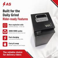 Batterie LiFePO4 Ansen AS-4820 48V 20Ah 30Ah 40Ah pour Vélo Électrique de Livraison, Autonomie Totale, 3000 Cycles, Pack Sûr, Charge Rapide
