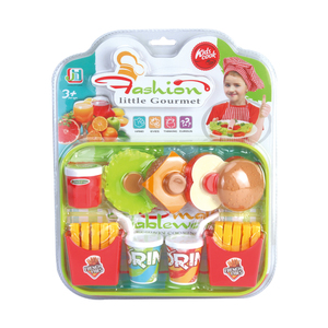Juego de cocina de plástico en miniatura <span class=keywords><strong>para</strong></span> <span class=keywords><strong>niñas</strong></span>, juego de cocina de comida rápida, hamburguesa, barato, venta al por mayor - Product Image 1