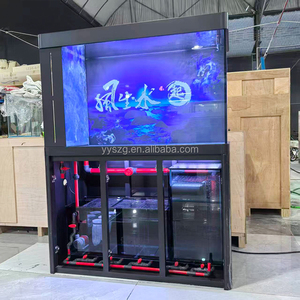Slimme grote zwarte rechthoekige aquarium in de aanbieding, winkeldisplay, viskom 6ft complete set, ultrahelder glas. - Product Image 1