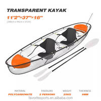 Bateau en PC transparent haute résistance de 6 mm, 2 personnes, capacité de charge de 200 kg, embarcation de sport nautique d'extérieur