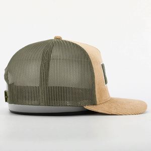 OEM Custom High Quality 5 Panel Adult Men Women Embroidery Hook Loop <b>Patch</b> Logo Mesh Snap <b>Back</b> Cap Gorras Corduroy Trucker Hat - Product Image 4