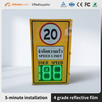 Panneau de signalisation routière solaire à LED pour limite de vitesse radar, imprimé UV 24h/24, alerte sonore, avertissement de sécurité, construction en acier, cinquième catégorie
