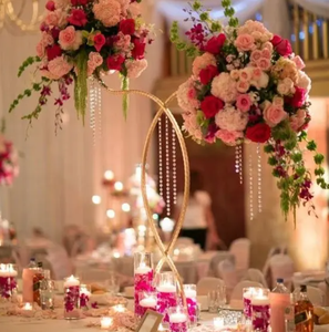 Gold Metal <strong>Flower</strong> Stand Wedding Decoration Table Centerpieces Gold Candle Holder Wedding Centerpiece <strong>Vases</strong> for Party Decor - Product Image 1