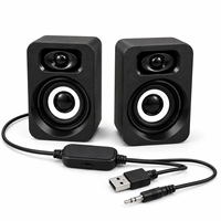 Haut-parleurs d'ordinateur 2.0 canaux, alimentés par USB, son stéréo filaire pour PC portable