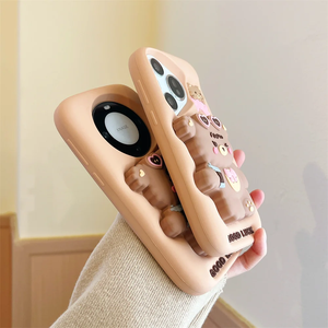 <span class=keywords><strong>Cartone</strong></span> <span class=keywords><strong>animato</strong></span> carino 3D orso staffa retrattile in Silicone custodia del telefono per Samsung <span class=keywords><strong>Galaxy</strong></span> S25 A16 A26 A36 A56 Ultra antiurto Cover posteriore - Product Image 5