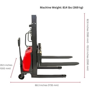 High Quality 1.5 Ton 2.5m 3m 2m Lifting Electric Forklift Pallet Truck Stacker Small Battery Electric Stacker for Sale - Product Image 2
