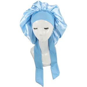 Night Sleep Bonnet Satin Silk Double Layer Adjustable Tie Band for Curly Wavy Natural Hair Ladies Wholesale Bulk Stock - Product Image 3