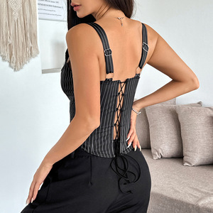 Top Corto de Punto Transpirable para Mujer, Estilo Corsé con Diseño de Espina de Pescado, para Salir de Noche, <span class=keywords><strong>Fiesta</strong></span>, Club, Estilo Y2K - Product Image 6