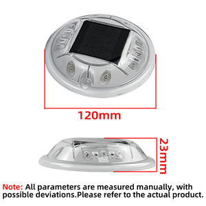 Luz LED de Señalización de Tráfico para Exteriores, Resistente al Agua, de 120 mm, con Energía Solar, para Carreteras, Parques, Jardines y Paisajes - Product Image 2