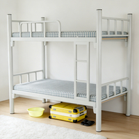 Cama litera metálica industrial de alta resistencia con estructura de acero soldada con nueva tecnología para dormitorios de obras de construcción