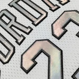 EYD All-star Game God Number disegna iridescente ferro TPU sul Logo DTF trasferimento di calore forJersey