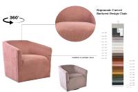 Fauteuil de repos en tissu moderne nordique capitonné avec rangement pivotant à 360 degrés CARLFORD pour chambre à coucher, salon, salle à manger, appartement