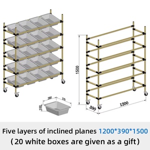 Mới 16 giỏ nghiêng Thiết bị phân loại kho phẳng, nhà máy xe công cụ di động, Kệ hậu cần thương mại điện tử - Product Image 4