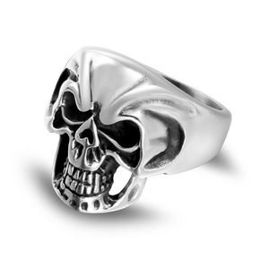 Skull Face <b>Ring</b> For Men Stainless Steel Halloween Party Jewelry SA382 - Product Image 1