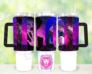 Venta caliente Popular Mira Spice Queen Kpop Demon Hunters inspirado película Saja Boys Band 40oz vasos de coche de viaje de acero inoxidable - Product Image 3