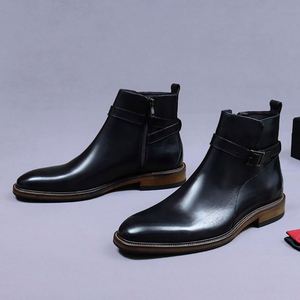 New Style Men's Luxurious Smooth Leather Pointed-toe Business Shoes in Leather <b>Boots</b>. Designer Style for 2026. - Product Image 5
