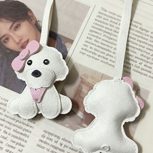 Luxury PU Leather Keychain Cute Pet Labrador Retriever Bichon <strong>Dog</strong> <strong>Keyring</strong> Puppy Animal Car Key Chains Women's Backpacks Pendants - Product Image 2
