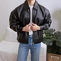 Veste Moto Premium Noire pour Hommes en Simili Cuir PU, Manteau Personnalisé pour l'Hiver et le Bureau