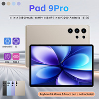 Tablet Murah Pad 9 Pro 11 Inci 16GB+1TB 108MP 8000mAh 5G Dual SIM Tablet Gambar dengan Casing Pelindung Keyboard Mouse OTG Edukasi