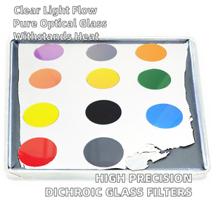 ฟิลเตอร์กระจกไดโครอิกความแม่นยำสูง 0.3 มม. 0.5 มม. 0.7 มม. 1.0 มม. 2.0 มม. 37 มม. ฟิลเตอร์แสงทนความร้อน  ความสามารถในการส่งผ่านแสง 92% - Product Image 2
